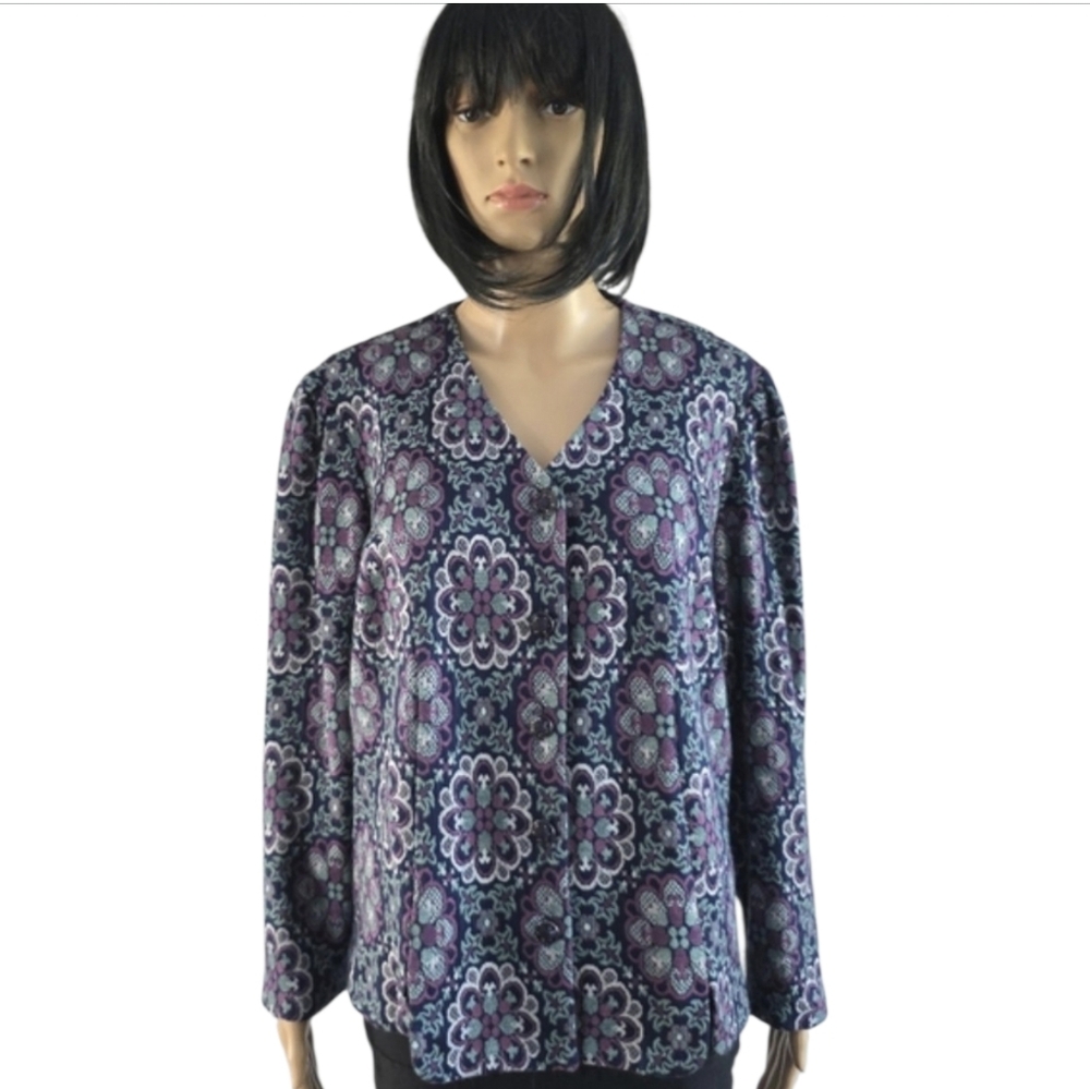 Vintage D'allairds Floral Tapestry Blazer - Boho Chic/dark Academemia,Size XL